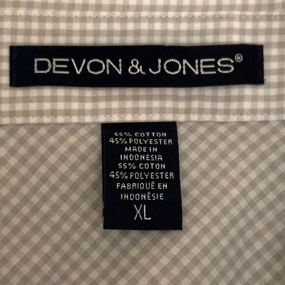 Devon & Jones Ladies' Crown Woven Collection Gingham Check XL (Silver) D640W - Picture 8 of 11